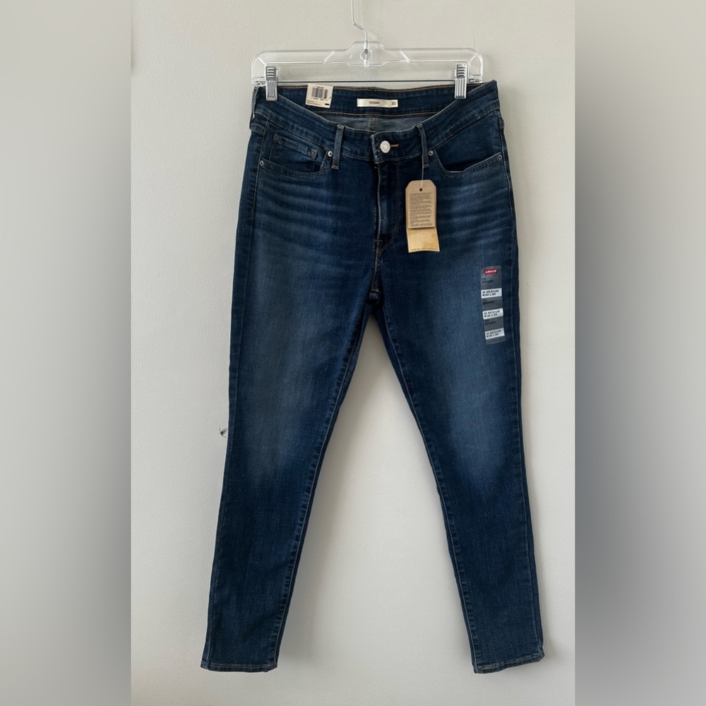 NWT Levi's 711 Medium Dark Wash Skinny Denim Jeans Mid Rise Women's W30 L30